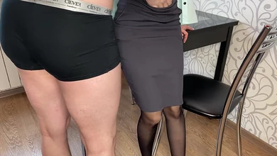 Пузатый физрук насадил на хуй молодую училку со страшными сиськами